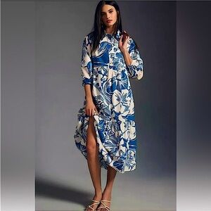 Anthropologie Bettina Tiered Shirt Dress by Maeve 2X